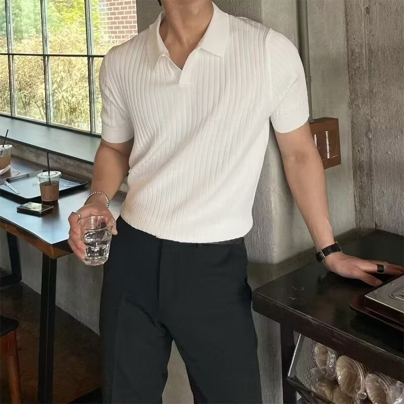 Herren Ripp-Polo-Shirt | Kurzarm
