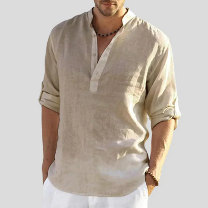 Herren Sommer Henley Shirt | Langarm