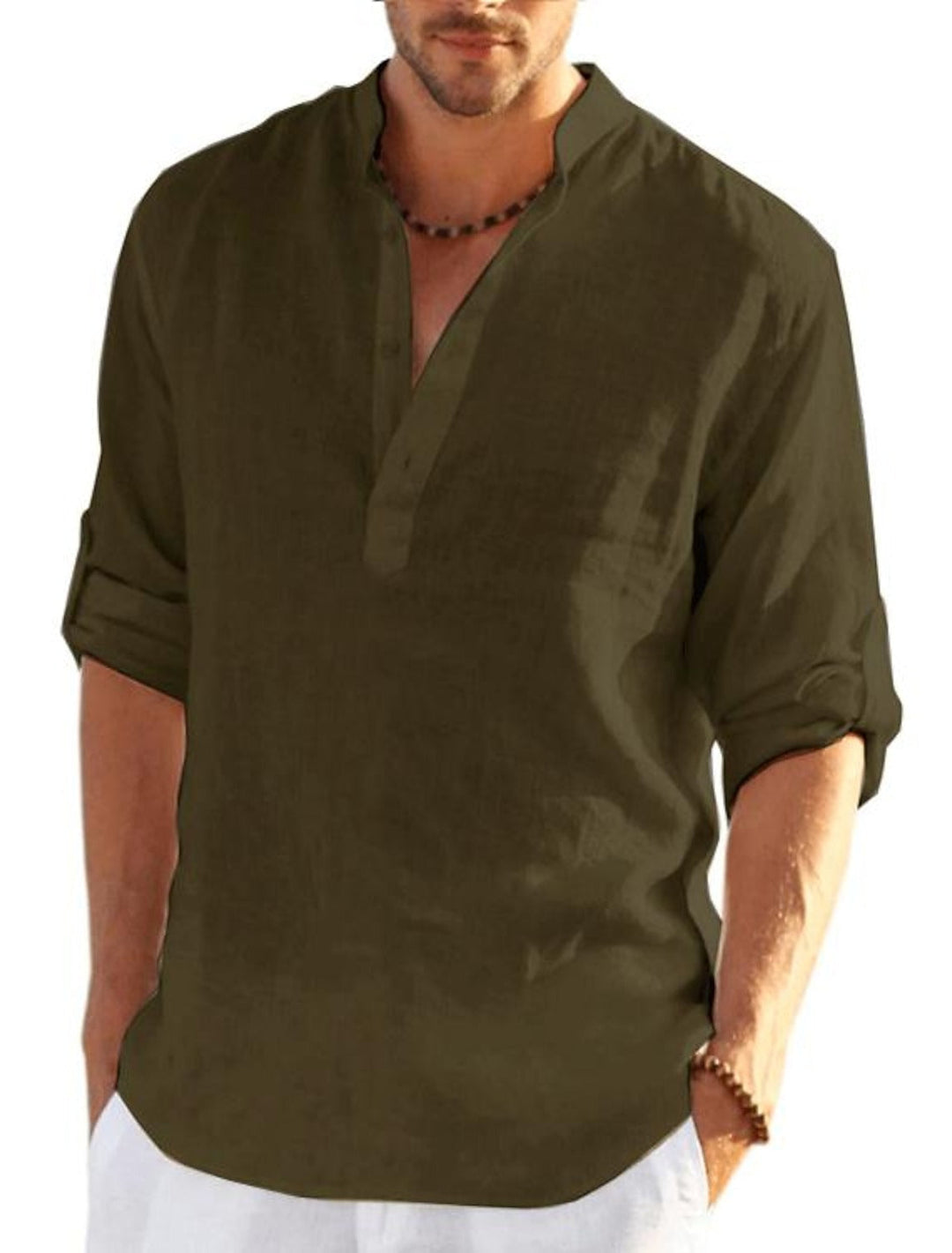 Herren Sommer Henley Shirt | Langarm
