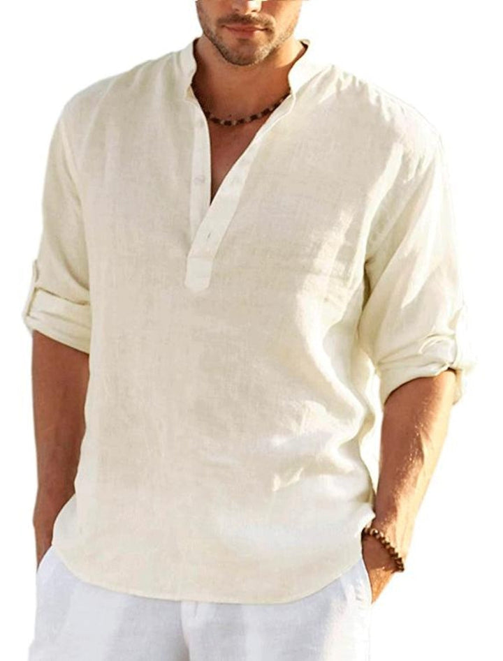 Herren Sommer Henley Shirt | Langarm