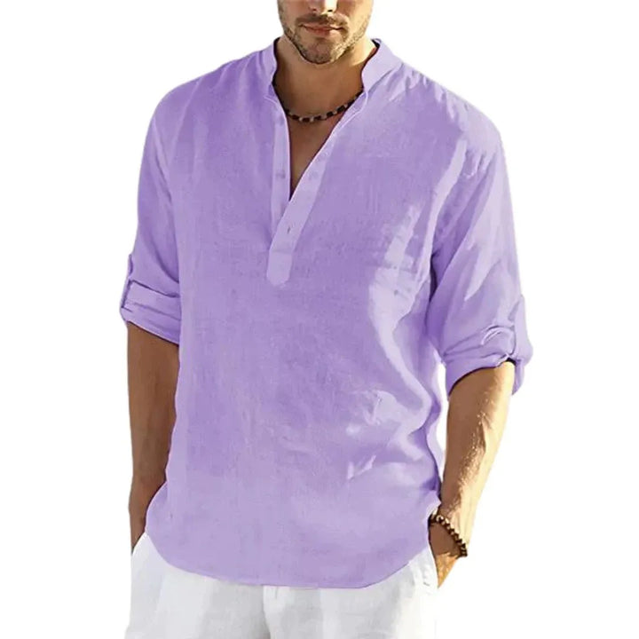 Herren Sommer Henley Shirt | Langarm