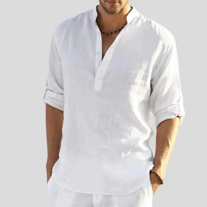 Herren Sommer Henley Shirt | Langarm