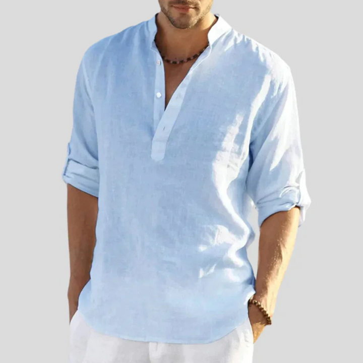 Herren Sommer Henley Shirt | Langarm