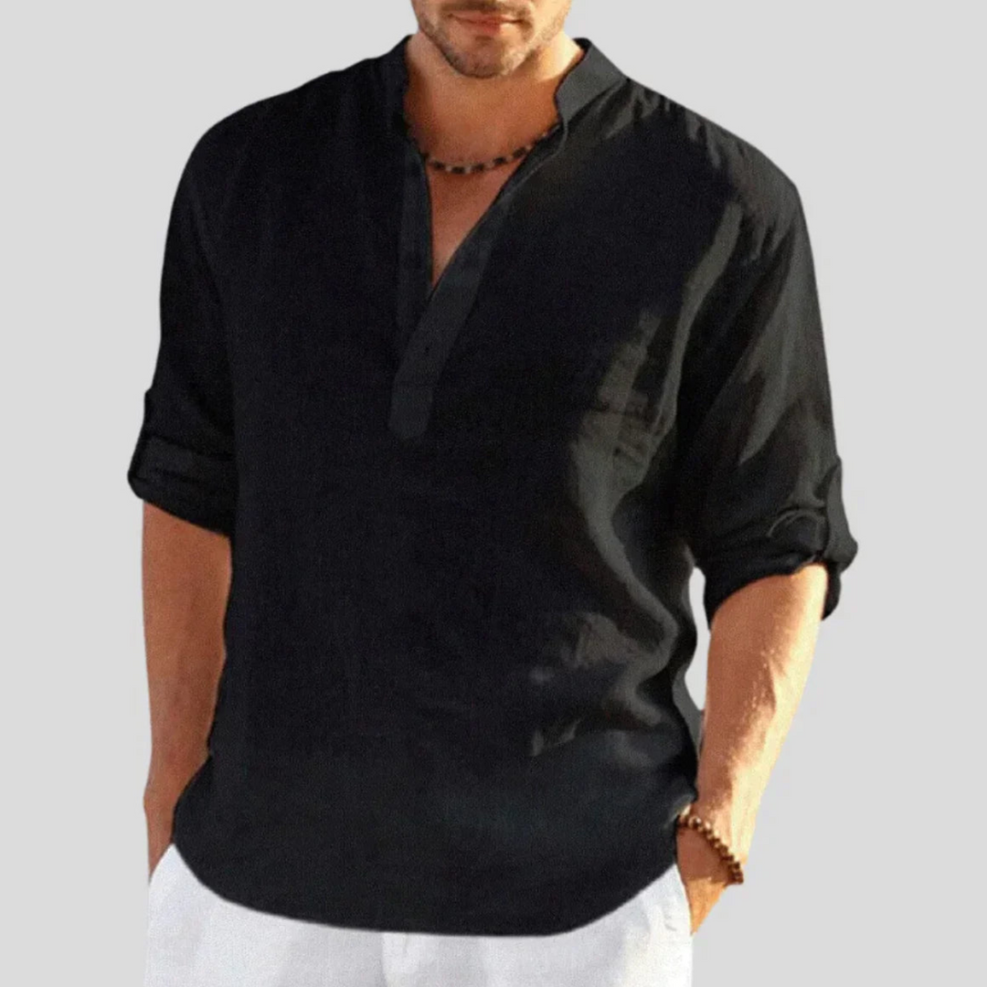Herren Sommer Henley Shirt | Langarm