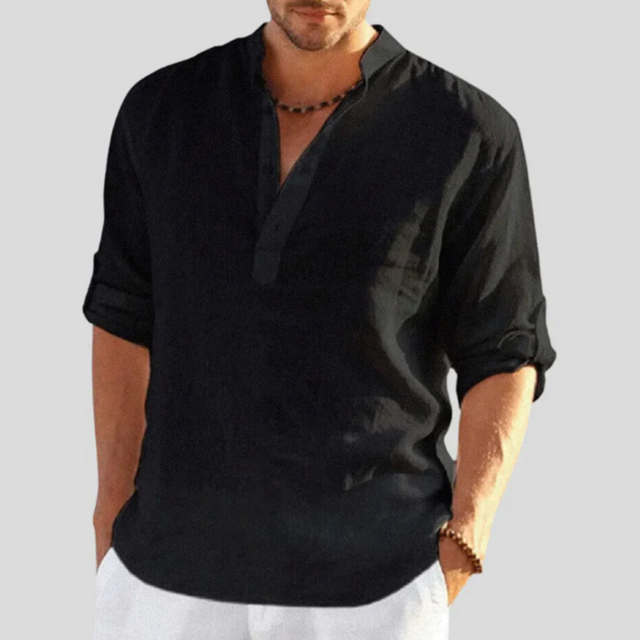 Herren Sommer Henley Shirt | Langarm