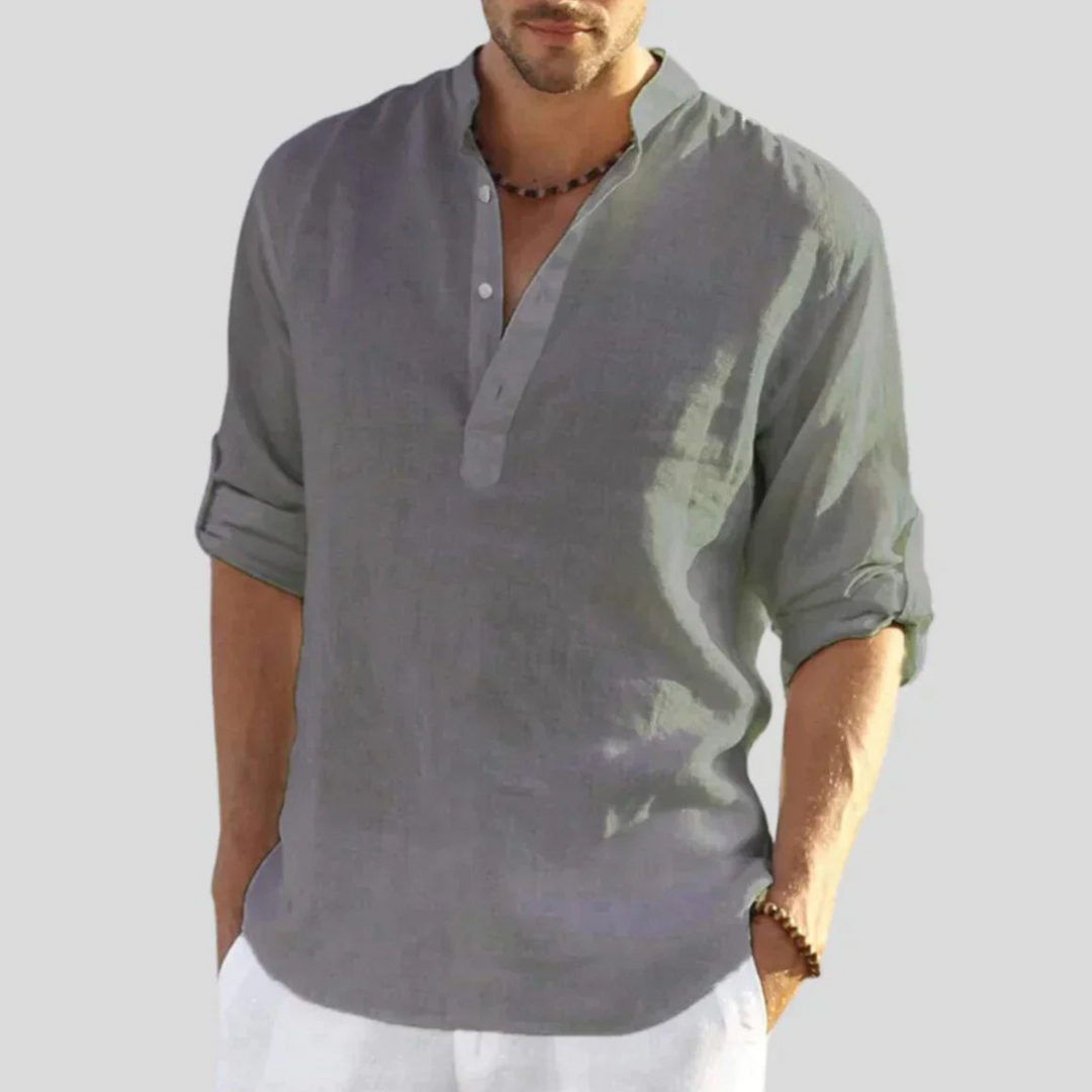 Herren Sommer Henley Shirt | Langarm