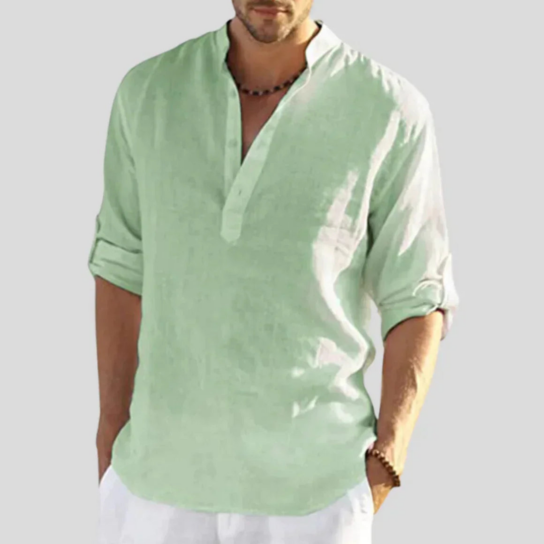 Herren Sommer Henley Shirt | Langarm