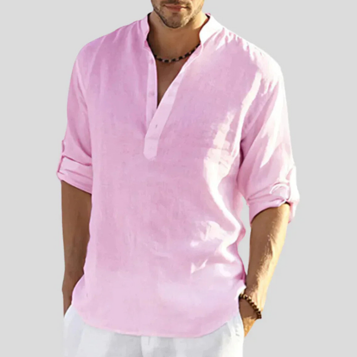 Herren Sommer Henley Shirt | Langarm