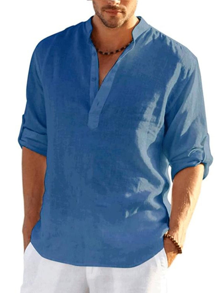Herren Sommer Henley Shirt | Langarm