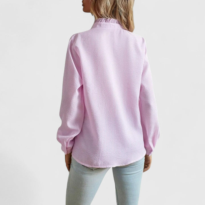 ELYRA™ | Long Sleeve Lightweight Cotton Blouse