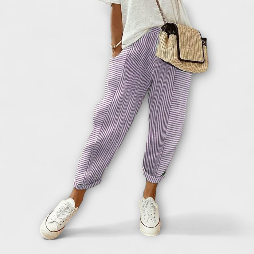 ELYRA™ | Striped Soft Fabric Trousers