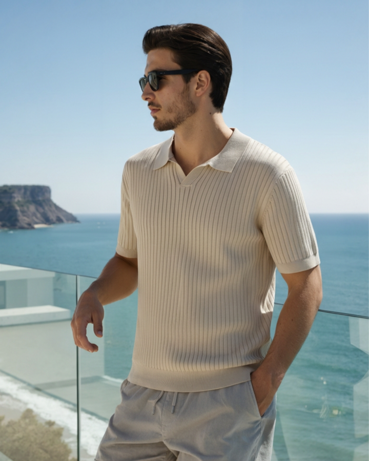 Herren Ripp-Polo-Shirt | Kurzarm