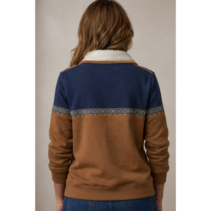 Rosa | Bequemer Pullover mit Reißverschluss