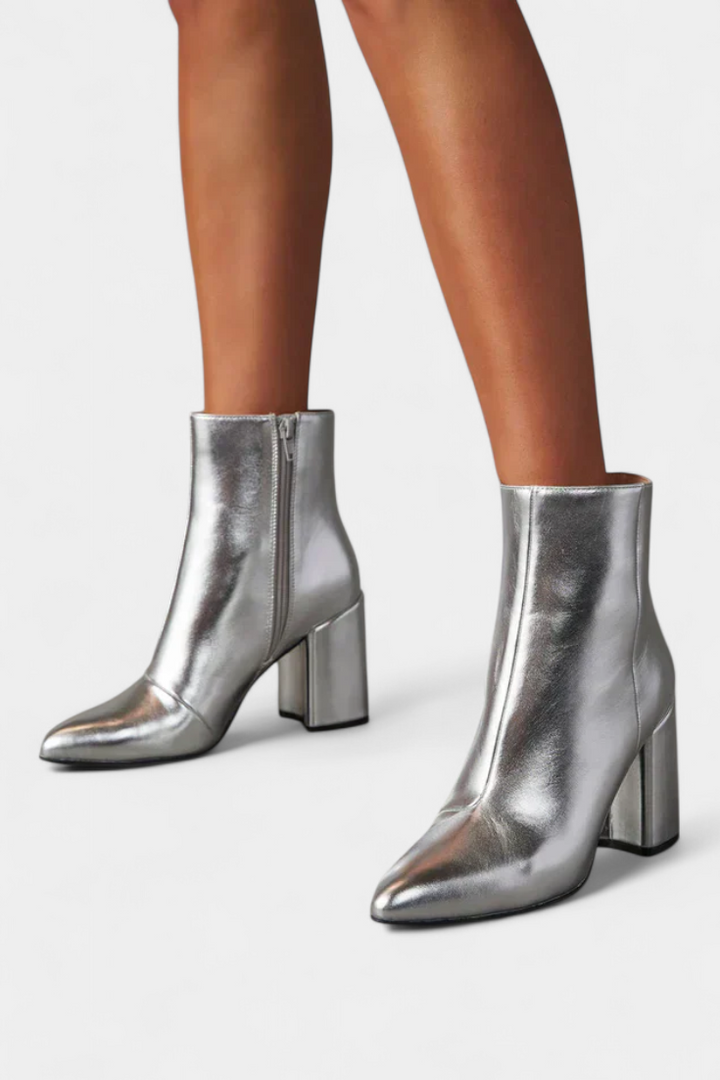 ELYRA™ | Silber Metallic High Heel Stiefel