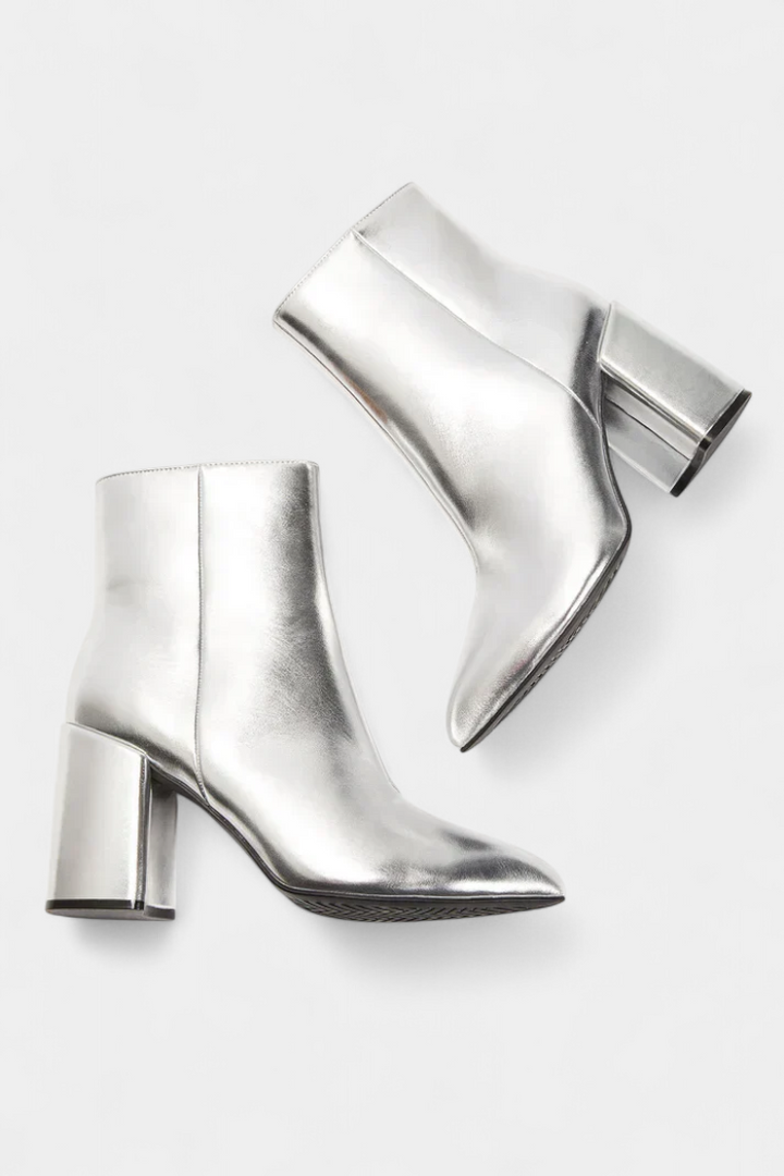 ELYRA™ | Silber Metallic High Heel Stiefel
